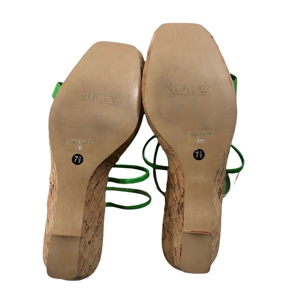 Charles by Charles David Green Cork Wedges 7 - 7.5 - Picture 8 of 11